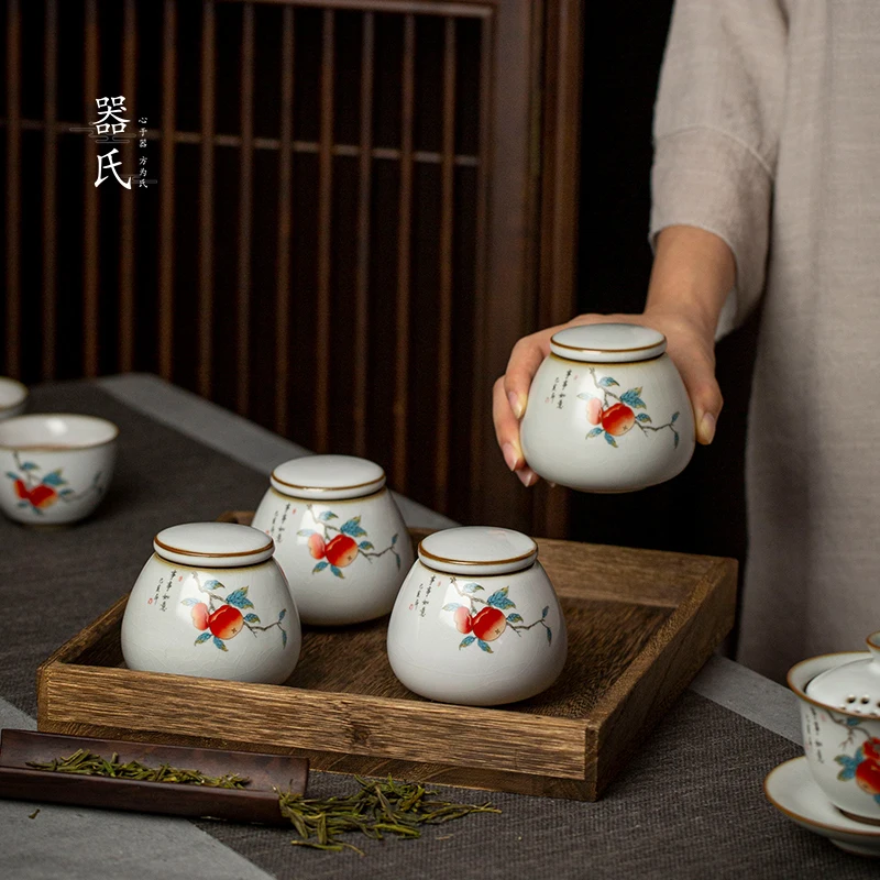 

Portable Travel Tea Caddies Ceramic Handmade Storage Container Smell Proof Tea Caddies Boite A The Kitchen Teaware DB60CY