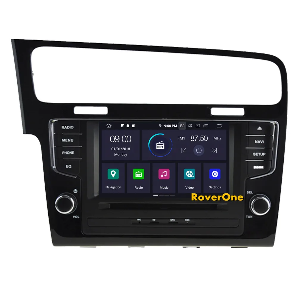 Автомобильный мультимедийный плеер RoverOne для VW Golf 7 MK7 VII- Android 9,0 Восьмиядерный 4G+ 64G Радио DVD MIB Авторадио Bluetooth