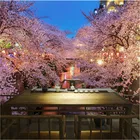 Японская архитектура, вишневый цвет, 3D фотобумага, s Кухня, суши, ресторан, Izakaya, промышленный декор, Настенная 3D Бумага
