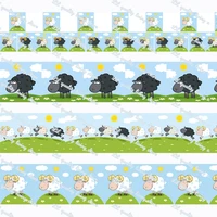 wl lamb playing with hilltop printing grosgrain ribbon diy party wedding decoration hair accessories gift wrapping ribbon16 75mm