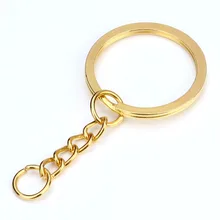 20pcs/lot Gold Key Chain Key Ring Bronze Rhodium 28mm Long Round Split Keyrings Keychain For DIY  Jewelry Making Wholesale