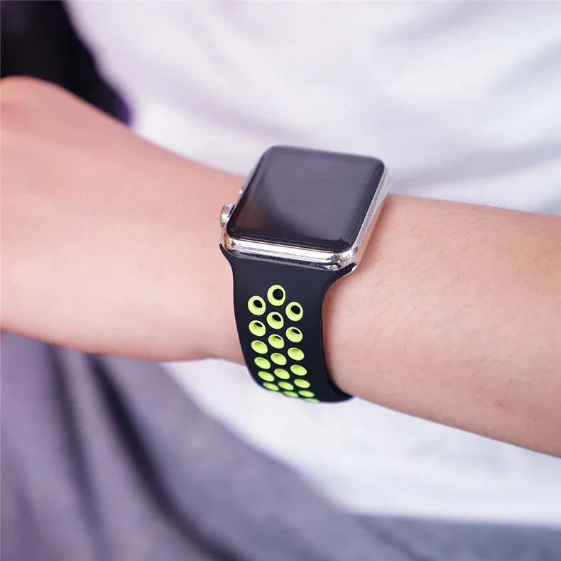 Ремешок для apple watch band 44 мм 40 мм correa apple watch 4 3 band 42 мм/38 мм iwatch спортивный силиконовый ремешок-браслет аксессуары для часов