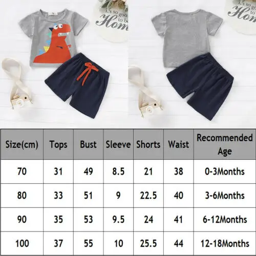Baby Boy Girl Summer Cartoon Short Sleeve Tops T-shirt Shorts Outfits | Детская одежда и обувь