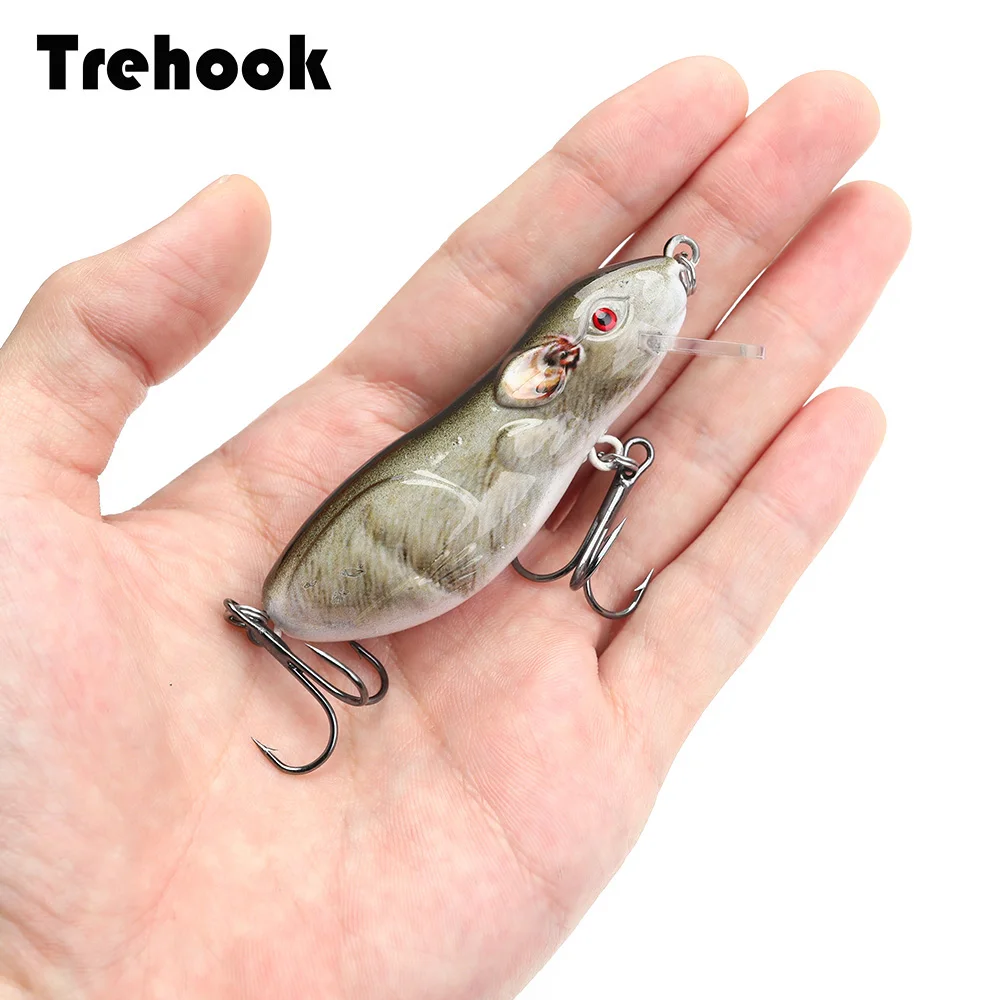 Рыболовная приманка TREHOOK 7 см 12 г черная для рыбной ловли жесткая плаванья воблеры