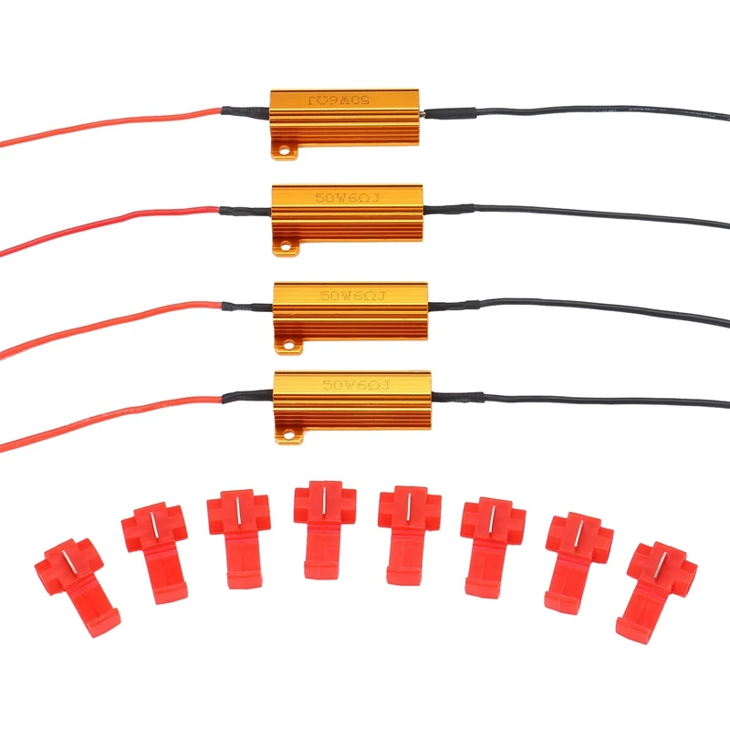4 шт. 50 Вт 6 Ом светодиодный РЕЗИСТОРЫ НАГРУЗКИ для сигнал поворота или номерной