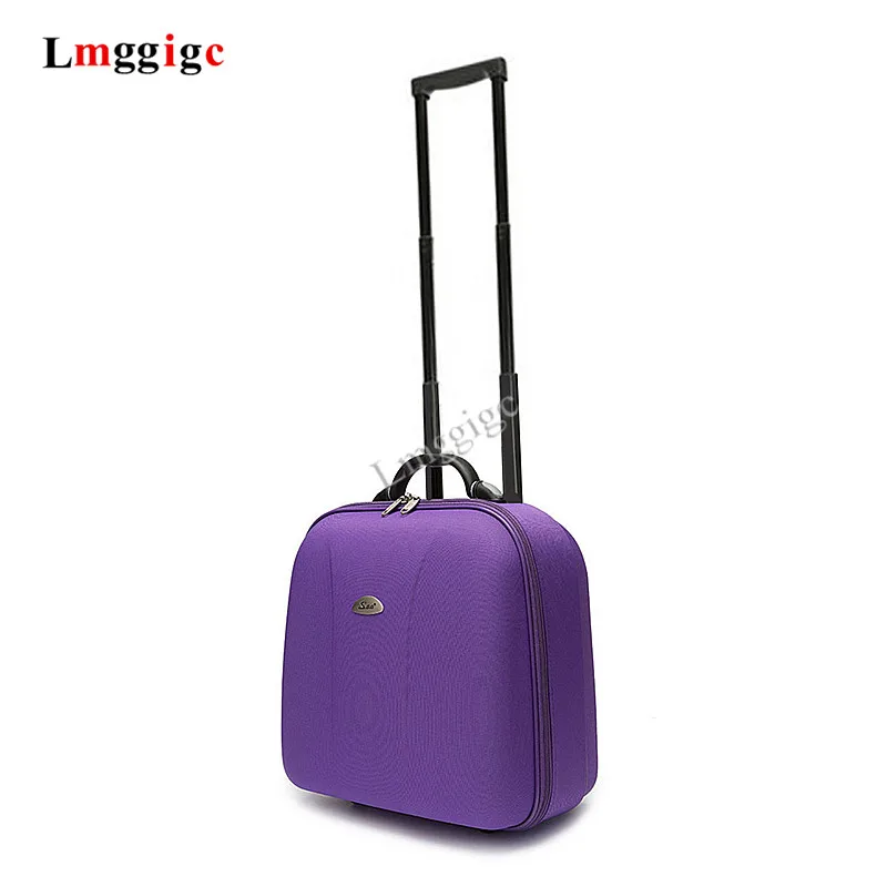 16 дюймов мини-багаж для путешествий чемодан с колесом ПВХ + Оксфорд материал