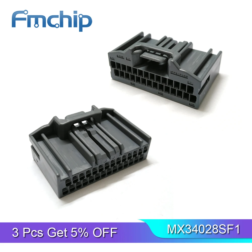 

Автомобильные Разъемы FMchip MX34028SF1 серии MX34 для коннектора MX34028NF2, разъем R/A 28POS 2,2 мм