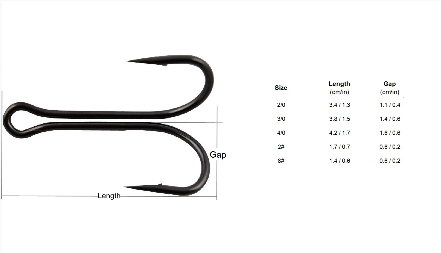 Двойной рыболовный крючок 100 шт|barbed hook|double hookhook black |