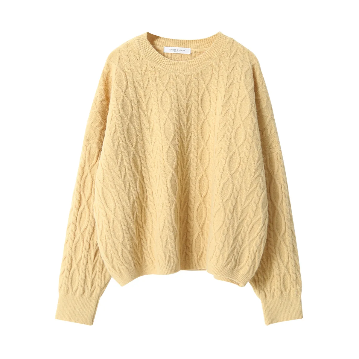 

Women Autumn Winter Casual Oversize Shirt OL Commute Bottom Twist Knitted Sweater New Gentle Wind Thick Soft Glutinous Sweater