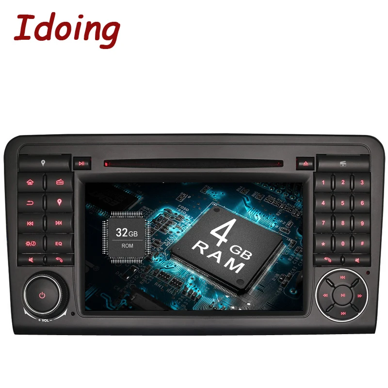 Idoing Android9.0/4G + 32G/8 Core/2Din для merceesbenz W164/X164 автомобильный мультимедийный плеер рулевое