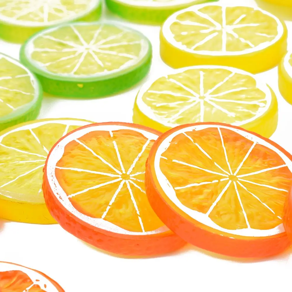 

10pcs New Colorful Decorative 10pcs Fake Fruit Artificial Lemon Slices