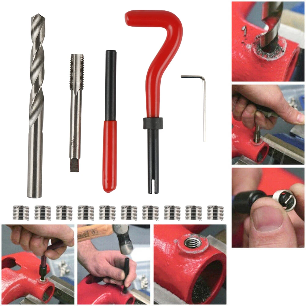 

Metric Thread Repair Insert Kit M12x1.25 Helicoil Coil Tools Universal Fits For Cars