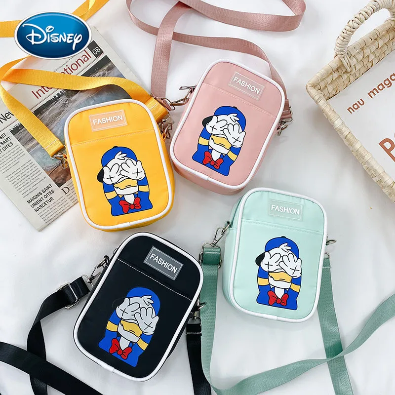 

Повседневная детская маленькая сумка Disney с мультяшным принтом утки, милая сумка-мессенджер через плечо из искусственной кожи для мальчиков...