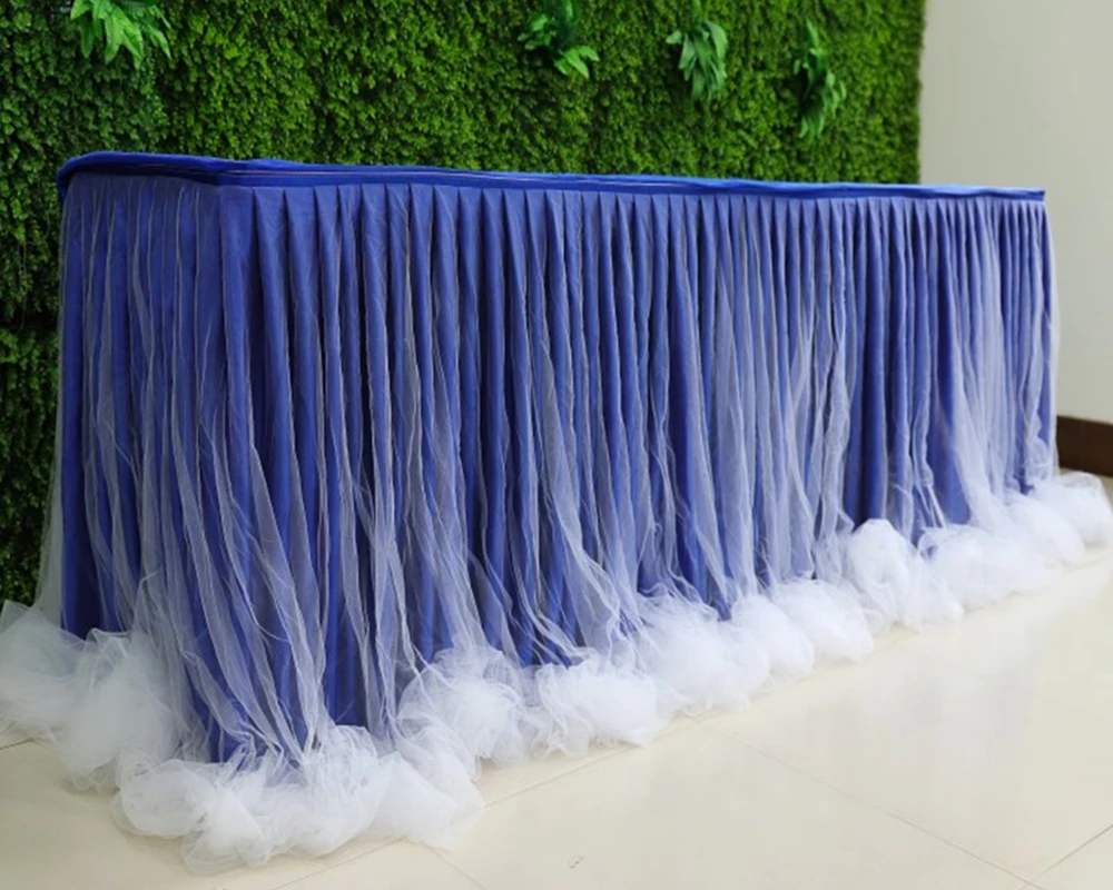 Настольная юбка из органзы ручной работы для вечерние ринки свадьбы украшения