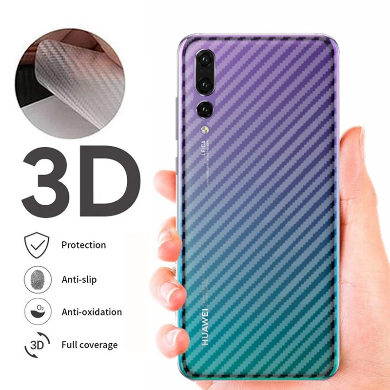 

5Pcs Back Carbon Fiber Film For Huawei P30 Pro P20 P40 P50 P Smart Z 2019 Mate 20 Honor 10 Lite 9 9X 8X Matte Screen Protector