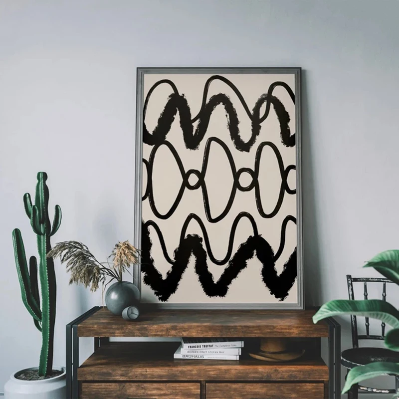 Геометрическая линия желтого цвета абстрактное искусство холст настенная