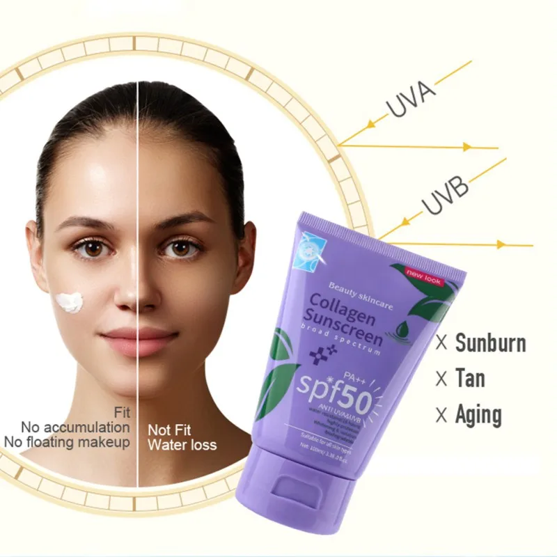 

Body ossein Sunscreen Collagen Sunscreen Cream SPF 50 PA++ anti UVA/UVB Whitening Isolation Sunblock Oil-control 100ml