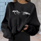 Женский винтажный свитшот с длинным рукавом, Свободный Тонкий пуловер оверсайз в стиле Харадзюку с принтом руки Адама и круглым вырезом, весна 2021