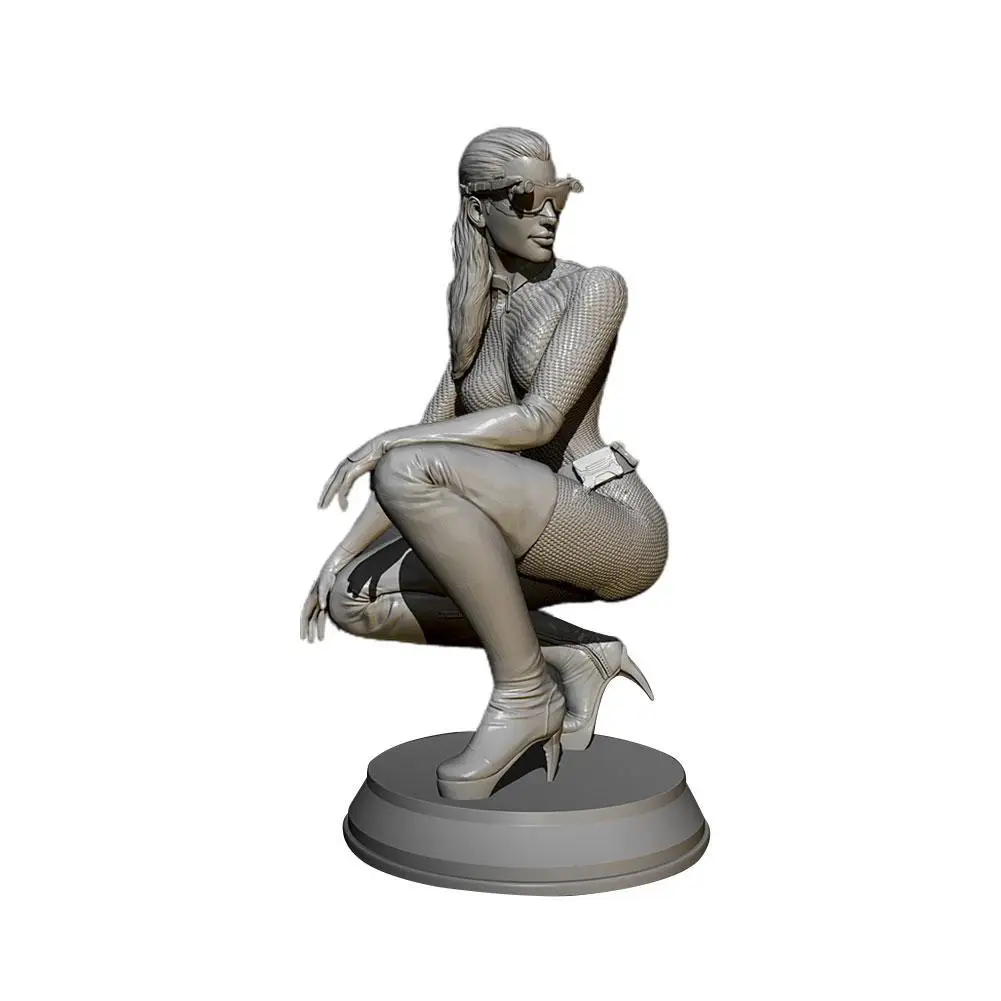 

1Pc New 1/24 Resin soldier model Static Squatting Chivalrous For adults Beauty for TD-2494B Girl and children Gift
