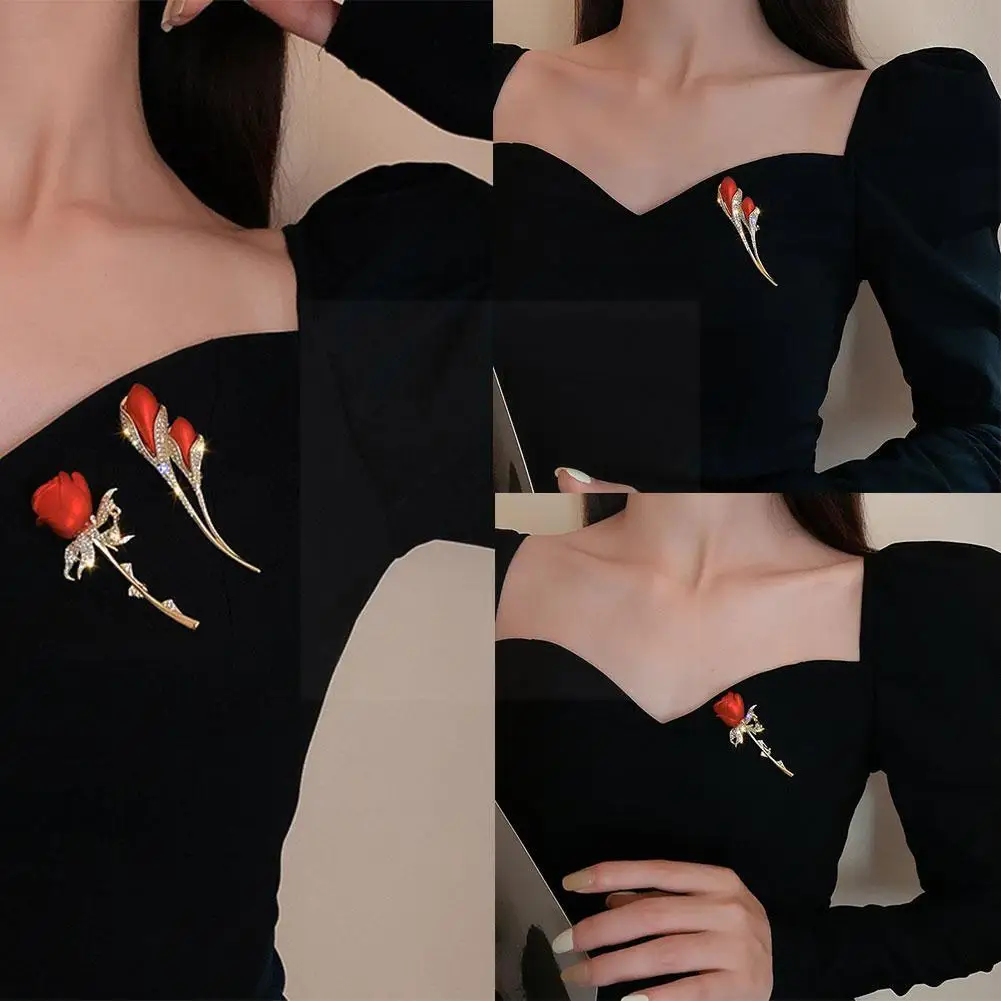 

Elegant Rose Flower Brooch Pin For Women Fashion Wedding Christmas Party Coat Dress Suit Jewelry Valentine's Day M1m8