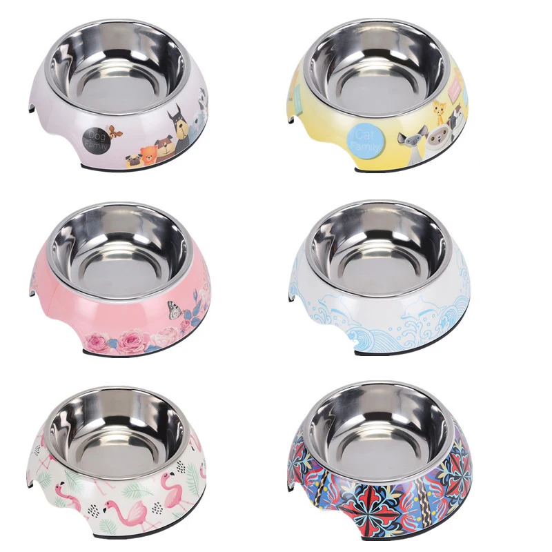 

Stainless Steel Pet Dog Bowl Non-slip Durable Dogs Feeding Bowls For Pet Cat Crashworthiness Base Pet Puppy Water Drinking Bowl