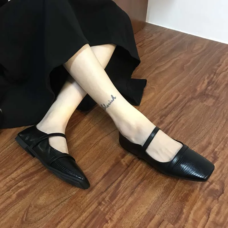 

Bailamos Women Flats Square Toe Slip On Vintage Soft Ballet Flats Female Shoes Ballet Flats Casual Sneaker Shoe Lightweight Shoe