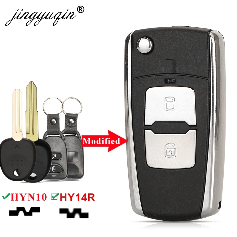 Модифицированный флип чехол jingyuqin с 2 кнопками для Hyundai Tucson/Santa Fe брелка Kia Soul HY14R HYN10