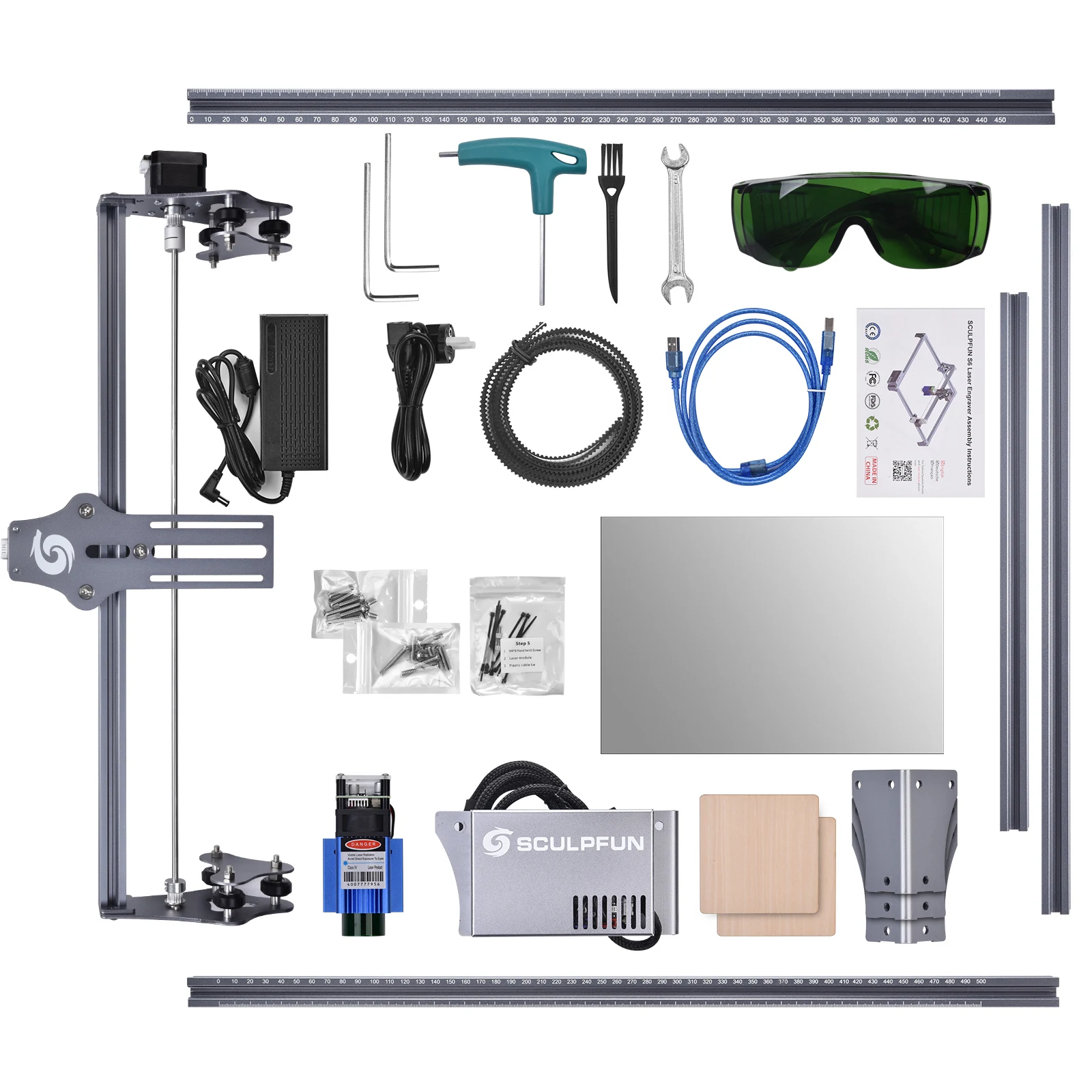 Лазерный гравировальный станок SCULPFUN S6 Pro 60 Вт высокоточный лазерный гравер по