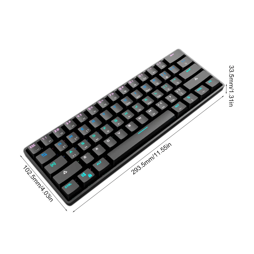 

61 Keys Mechanical Keyboard Wired Wireless LED RGB Backlight Axis Gaming Mechanical Keyboard for Windows/MacOS/Linux