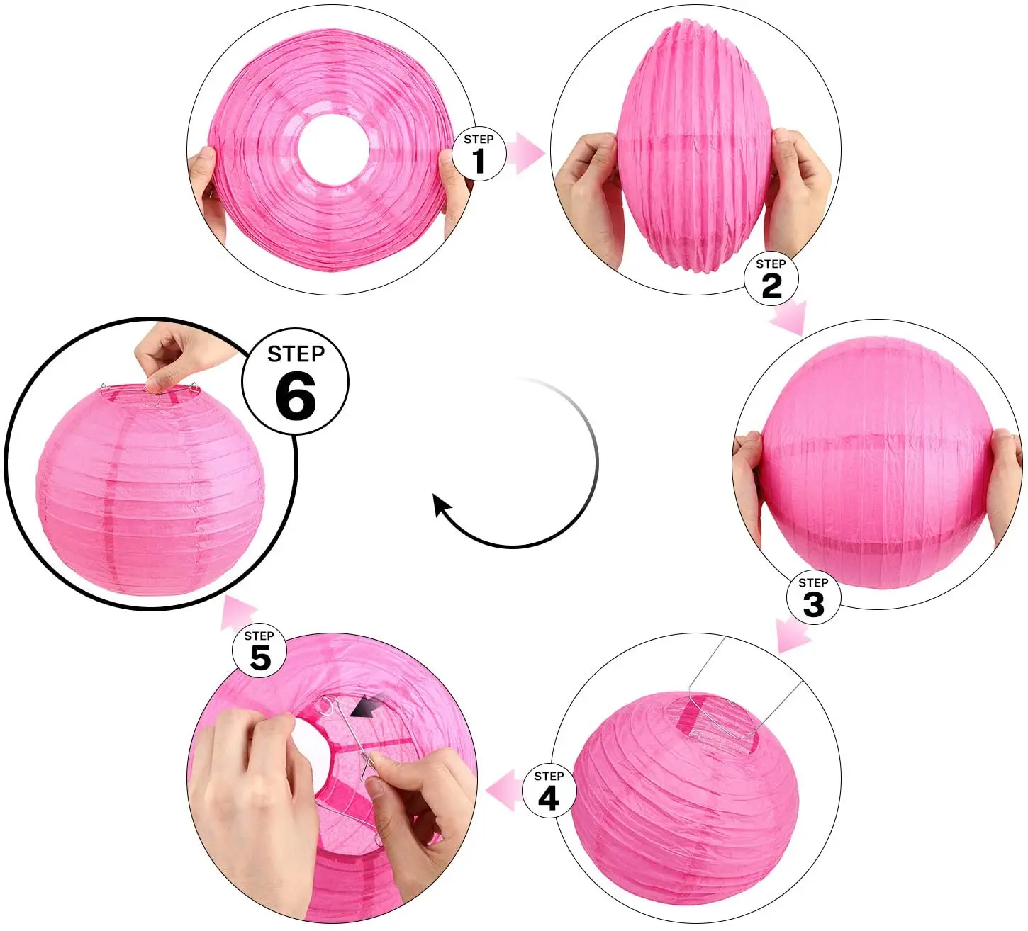 

48Pcs Colorful Paper Lantern Round Chinese Lantern Hanging Indoor for Home Rooms Yard Anniversary Party Wedding Decoration