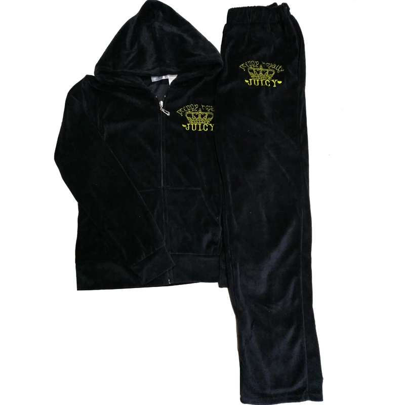 

2019 winter velvet sports suit Korean gold velvet casual two-piece winter running suit