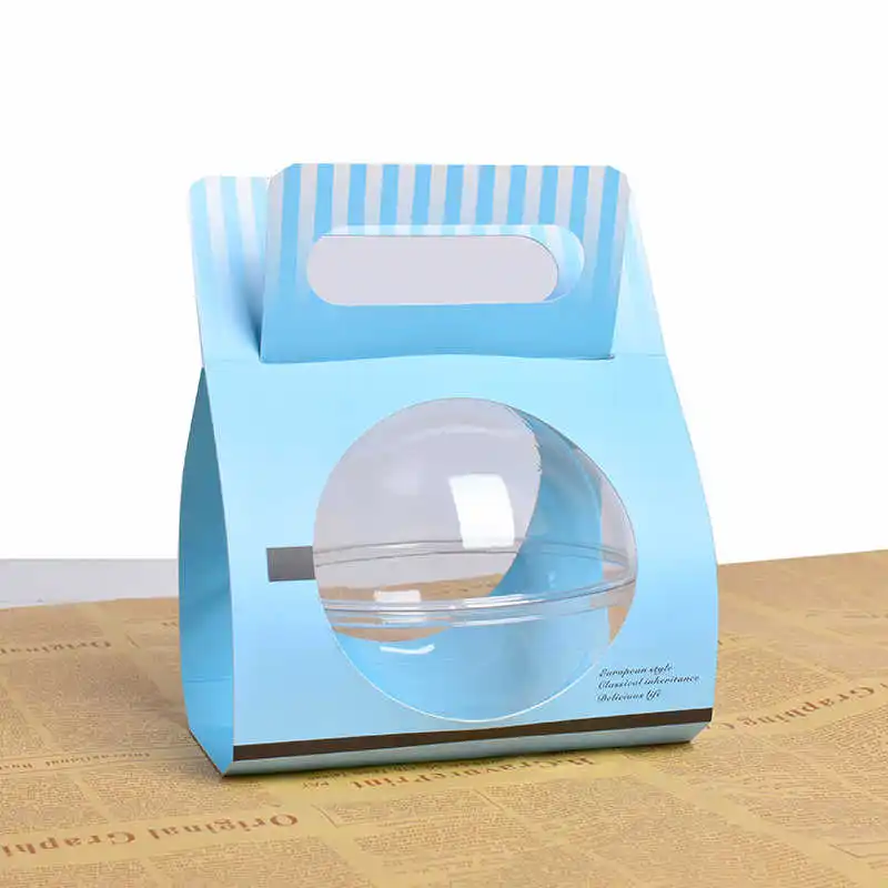 

25pcs Net Red Portable Christmas Mousse Cake Ball Round Hollow Thickening Food Rice Salad Snack Dessert Packaging Box Gift Boxes