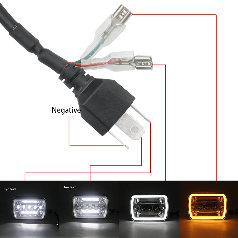 7x6 светодиодный фары для автомобиля 5x7 с указатель поворота DRL Белый Halo море