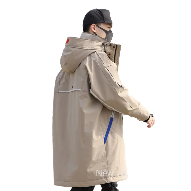 Men's Down Jacket Youth Tops Mid-Length Fashion Brand Thickened Winter Coat Overalls Overcoat Parker Handsome Jackets