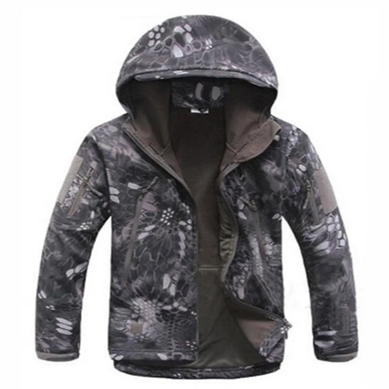 Black Python Тактические наборы для мужчин Sharkskin Softshell TAD куртка или брюки Военная форма для пеших прогулок кемпинга Водонепроницаемая камуфляжная охотничья одежда - Цвет: Black Python