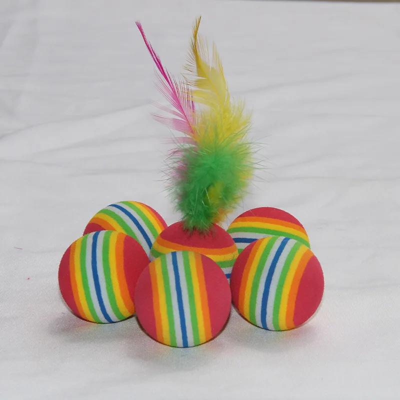 Пернатая Радужная игрушка для кошки в виде шара красочный шар интерактивный