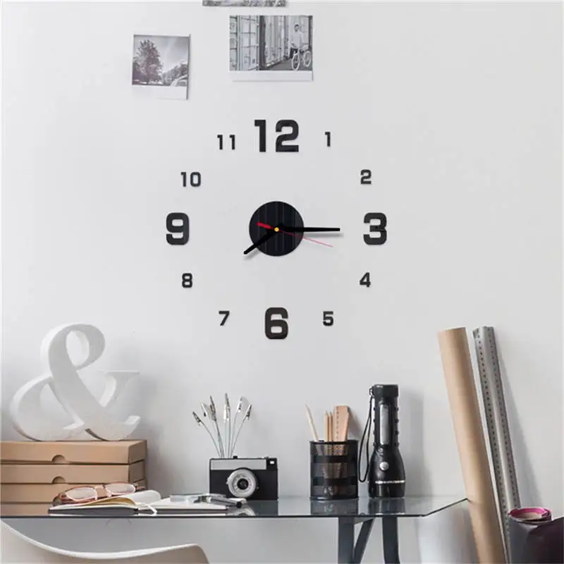 Настенные часы Reloj de pared изысканные 3D DIY римские цифры акриловая зеркальная