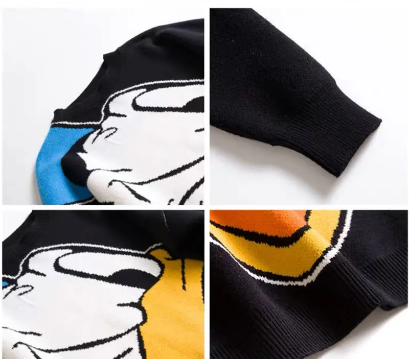 Осень Зима Мультфильм пуловер размера плюс kawaii длинный свитер Женский