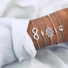 Бесплатная доставка Бесконечность Фатима ручной браслет набор женский серый Веревка Цепи из нити браслеты для женщин ювелирные изделия