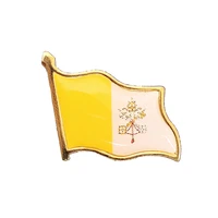 vatican flag brooch beautiful electroplated gold enamel pin badge backpackhatcollar decoration