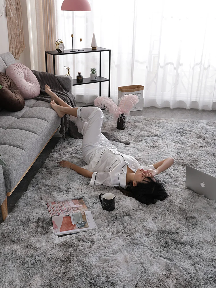 

Tie dyed carpet bedroom maid's room carpet large area can sleep can sit bedside blanket Princess bedroom