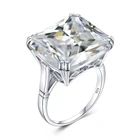 Кольцо женское из серебра 925 пробы, квадратной формы, с фианитом ААА +