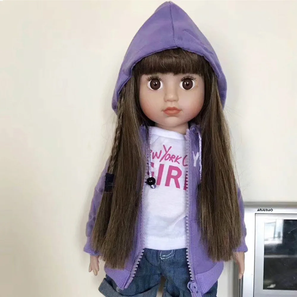 Полный корпус силиконовый Новорожденный Bebe Кукла Reborn Baby 45 см 18 дюймов девочка