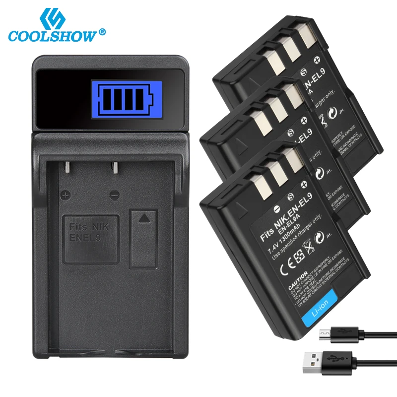 

EN EL9 EN-EL9 ENEL9A Battery Pack for Nikon D40 D60 D40X D5000 D300 L15 Camera Batterie 1300mAh