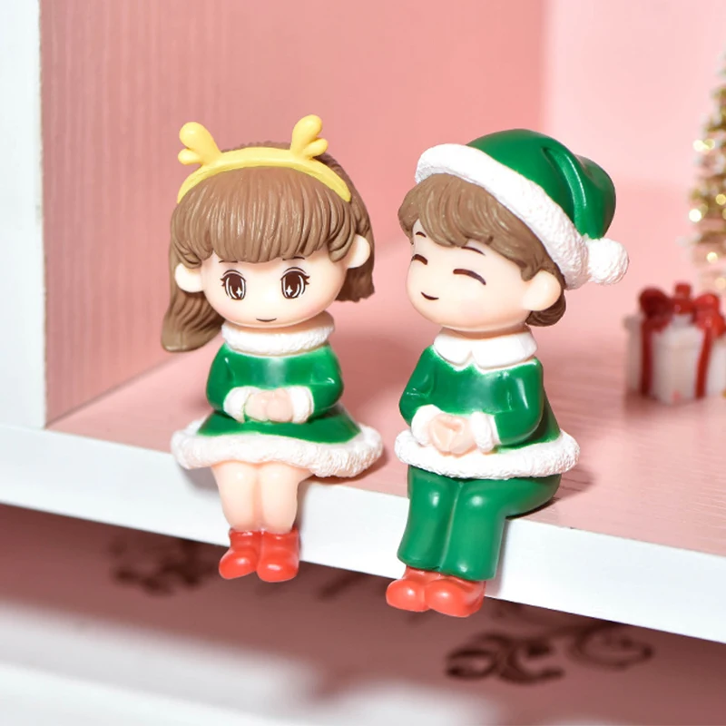 Комплект из 2 предметов Рождественские украшения для двоих пластиковые фигурки