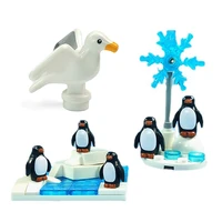 kids diy small particle bricks polar penguin set seagull beach building blocks assembled toys for children education gifts