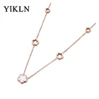 YiKLN оригинальный дизайн, титановая сталь, 5 шт., цветочный Шарм, подвеска, ювелирное изделие, розовое золото, оболочка, свадебные ожерелья для женщин, подарок YN19100