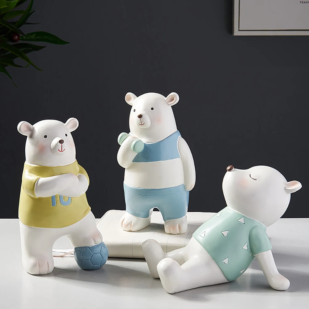 Кукольная Статуэтка из смолы с изображением маленького медведя украшения для