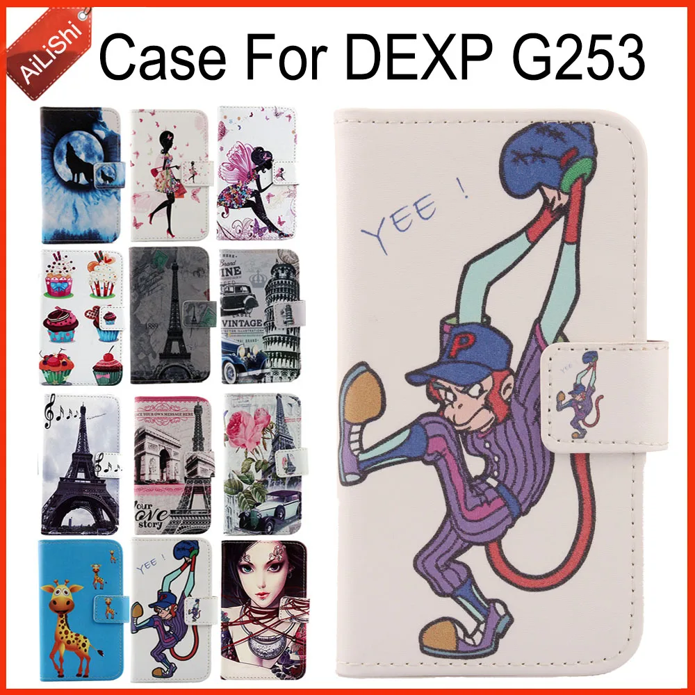 AiLiShi чехол для DEXP G253 роскошный Флип PU окрашенный кожаный эксклюзивный 100%