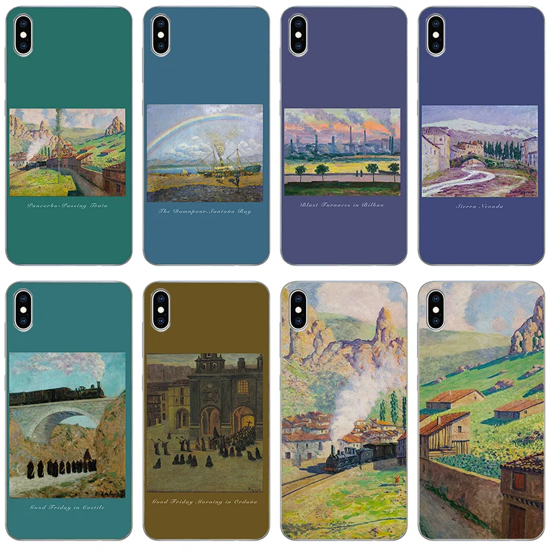 

Oil painting pattern phone case For iPhone 11 12 Pro Max X XS XR Xs Max Mini 6 6s 7 8 Plus Silica gel Cover